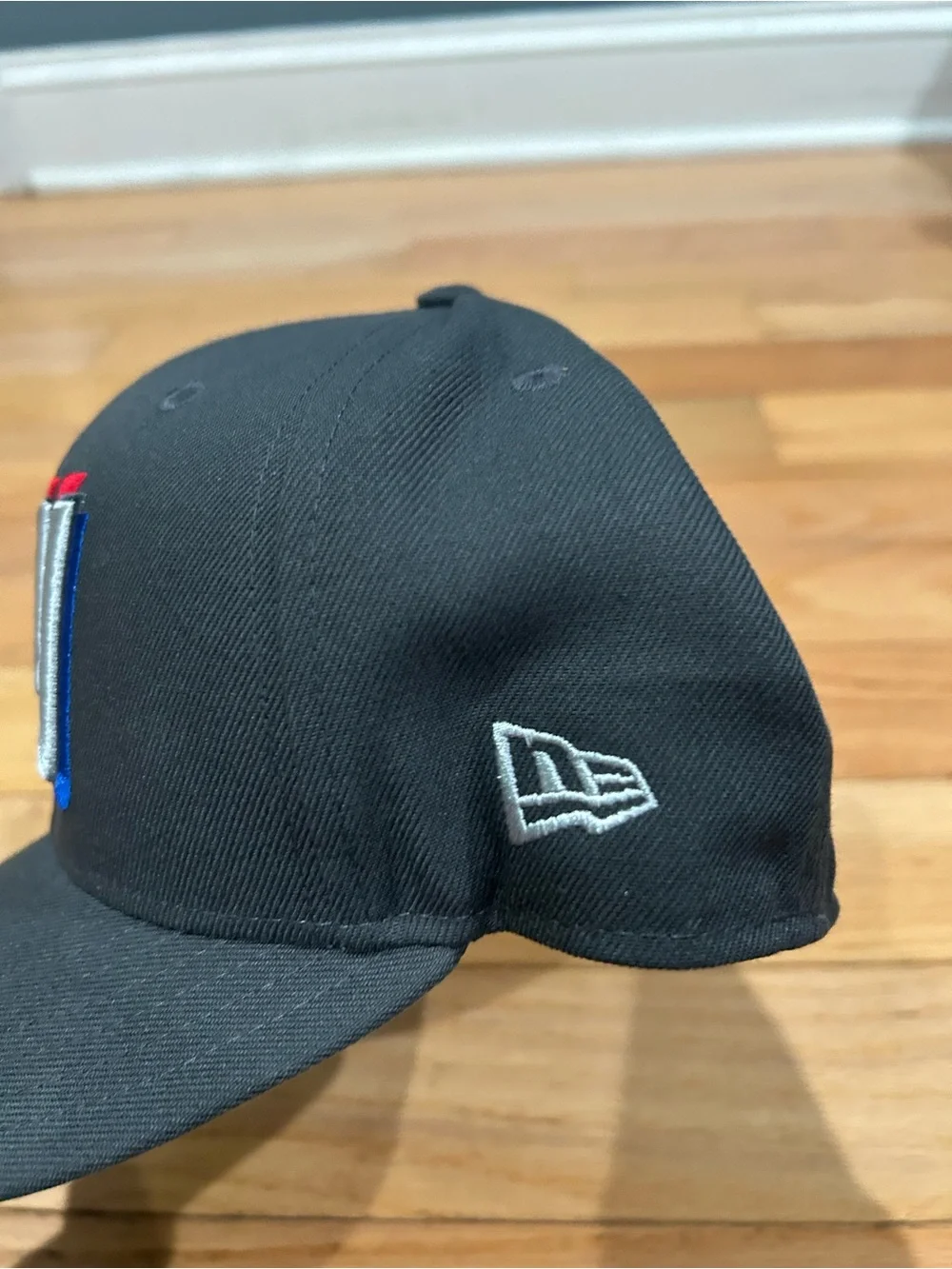 New Era Gray Snapback Hat with Red, White & Blue NY Logo